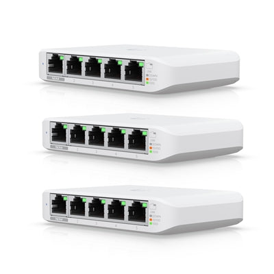 Ubiquiti USW-Flex-Mini 5-Port Gigabit Managed Switch Triple Pack Ubiquiti USW-Flex-Mini 5-Port Gigabit Managed Switch Triple Pack
